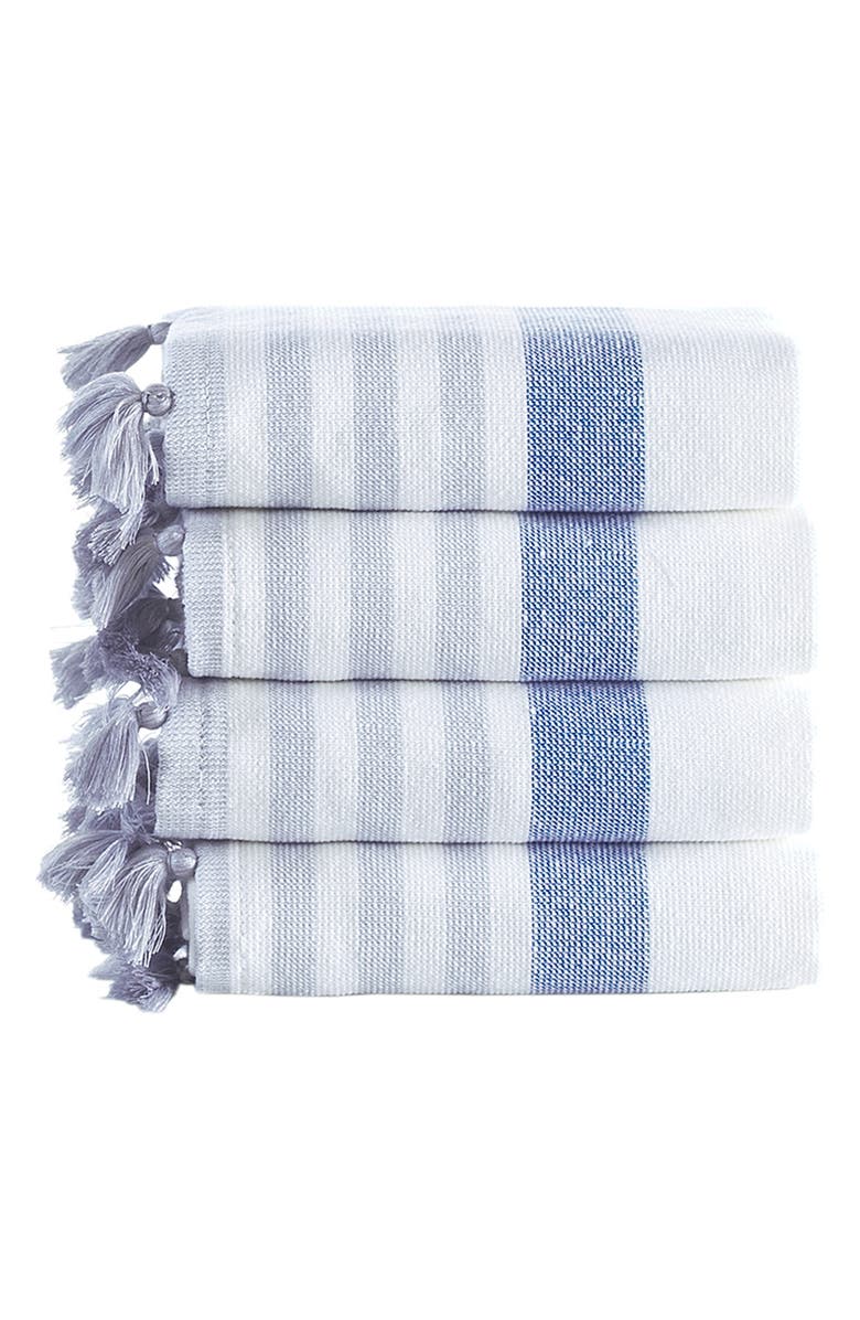 Brooks Brothers Pesthemal 4-Pack Turkish Cotton Washcloths, Main, color, Blue