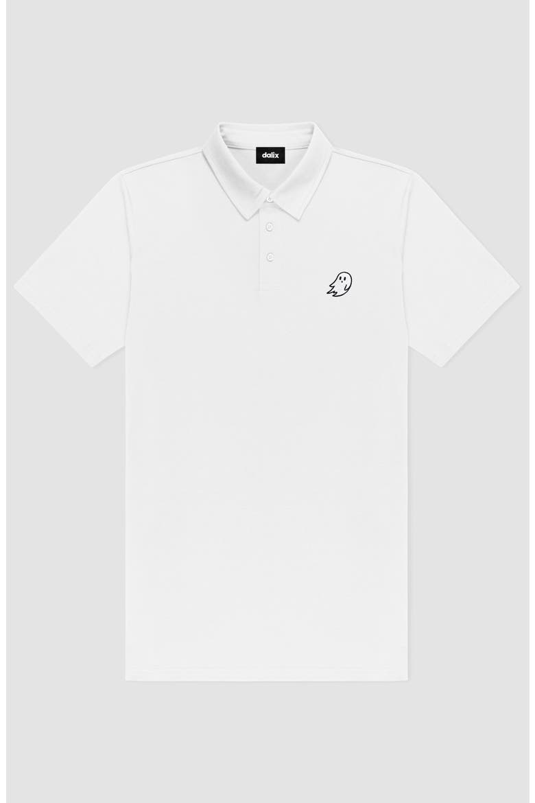 Ghost Midweight Short Sleeve Polo Shirt, Alternate, color, White