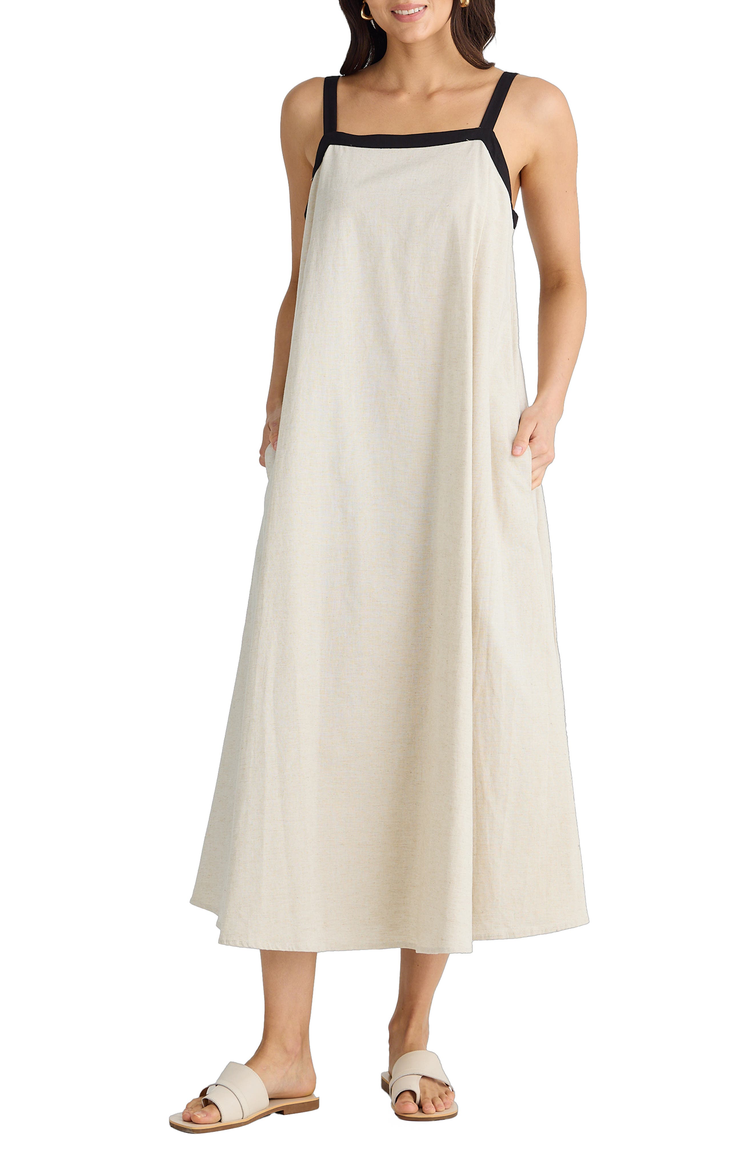Erica Linen Blend Sleeveless Dress - image 3
