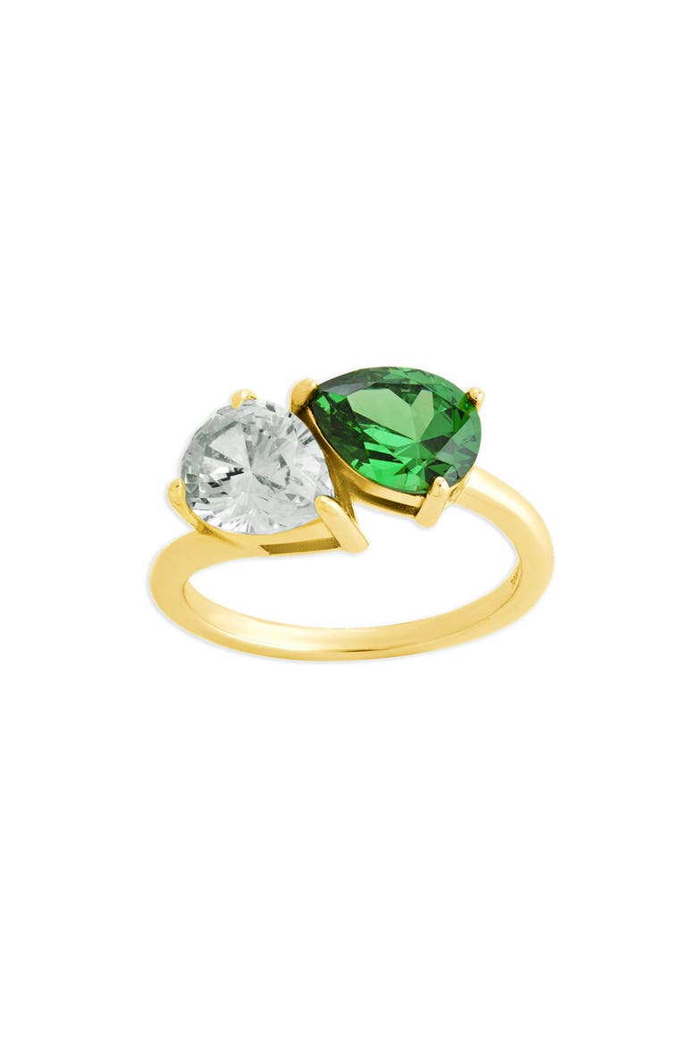 Toi Et Moi Cubic Zirconia Ring, Main, color, GOLD