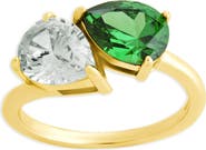 Sterling Forever Toi Et Moi Cubic Zirconia Ring