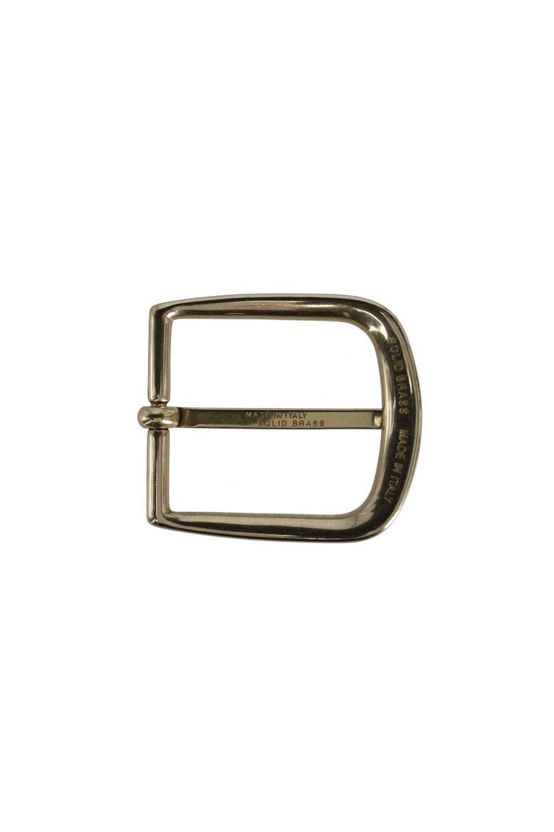 35mm Solid Brass Italian Classic Rounded Harness Belt Buckle, Alternate, color, Polished Brass