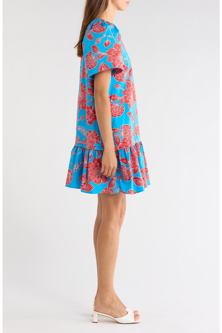 Ripon Floral Seruma Drop Waist Shift Dress, Alternate, color, BLUE-RED-MULTI