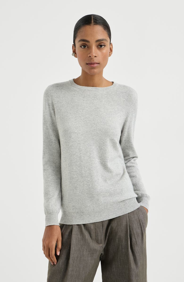 Brunello Cucinelli Cashmere sweater, Main, color, Pebble