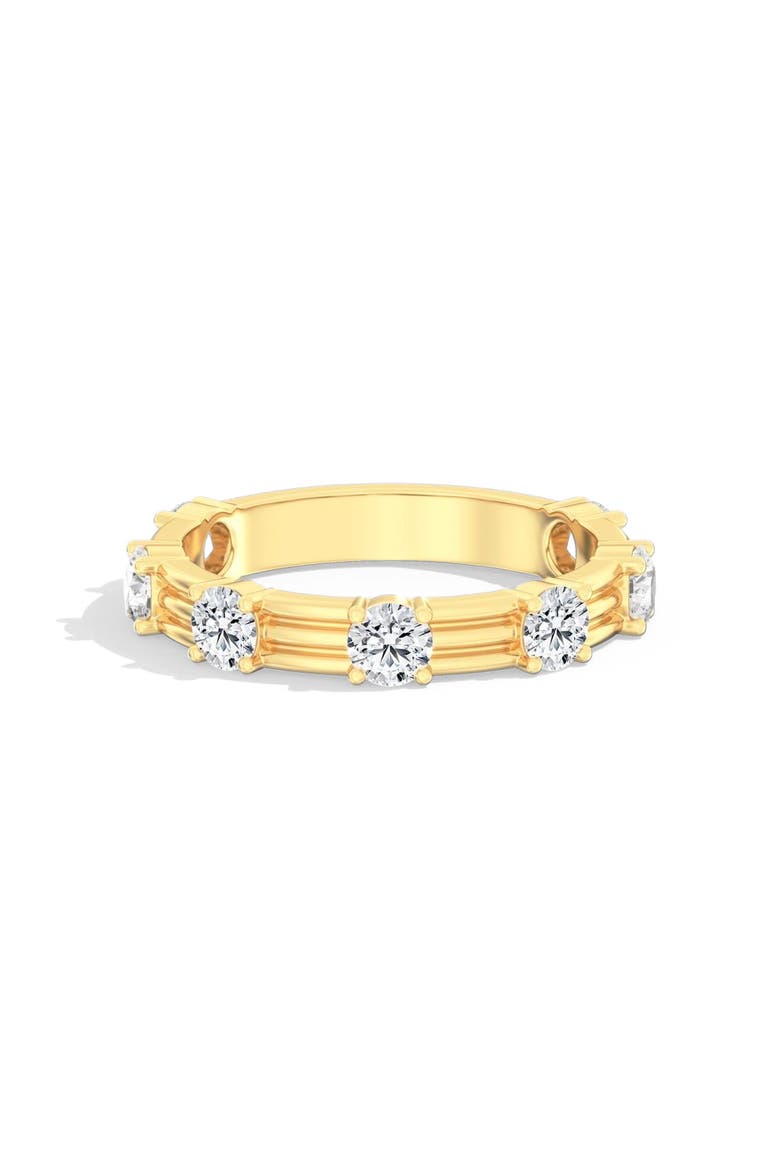 Round Ribbed Gold Lab Diamond Band in 14K, Main, color, Yellow Gold