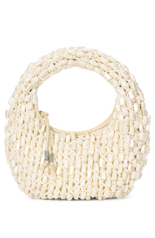 Staud Reef Bead-embellished Crochet Top Handle Bag In Neutral