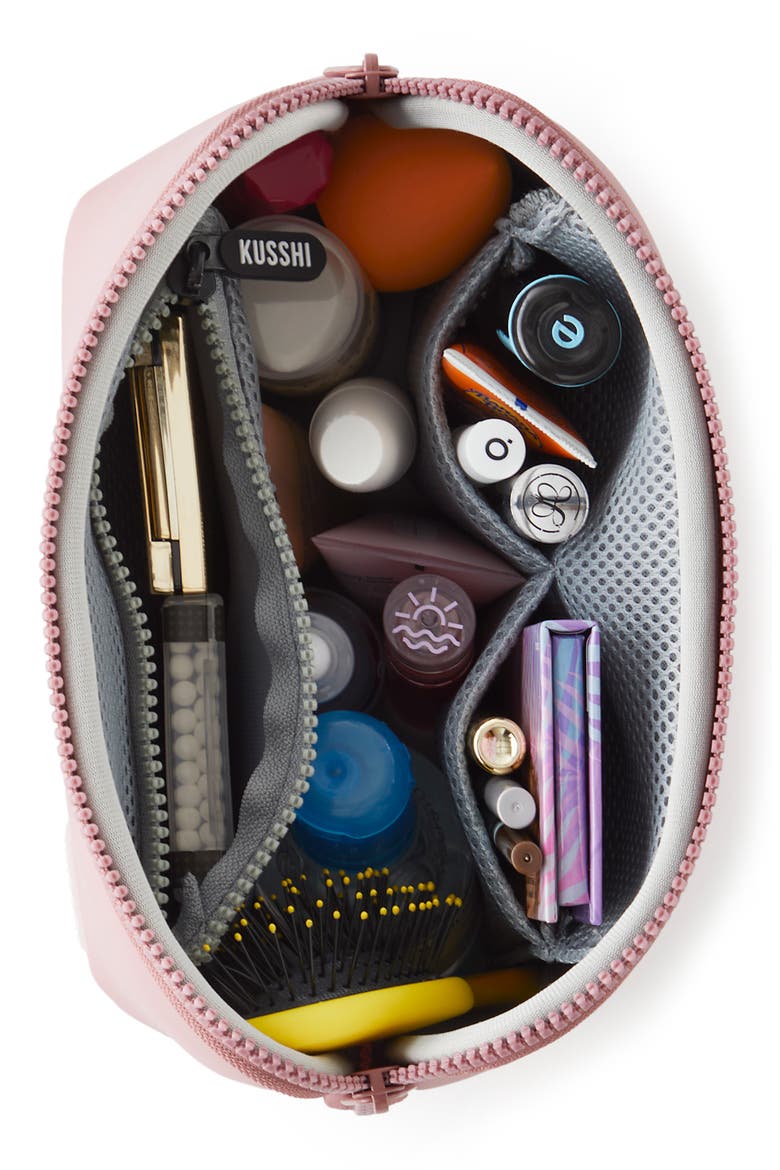 Neoprene Makeup Bag, Alternate, color, MAUVE/STONE