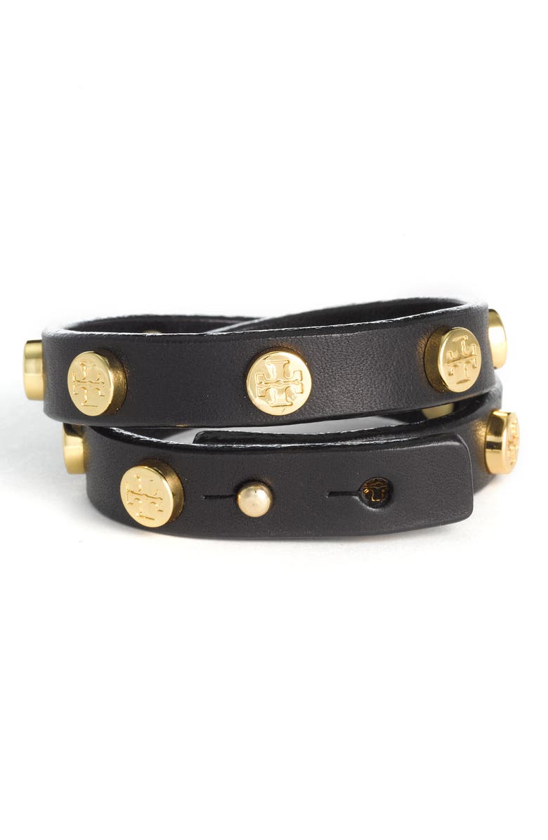 Tory Burch Double Wrap Logo Bracelet, Main, color, 