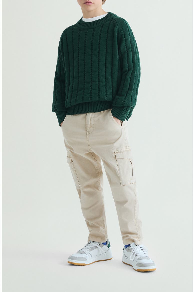 Kids Raglan Sleeve Knitted Sweater, Alternate, color, Green