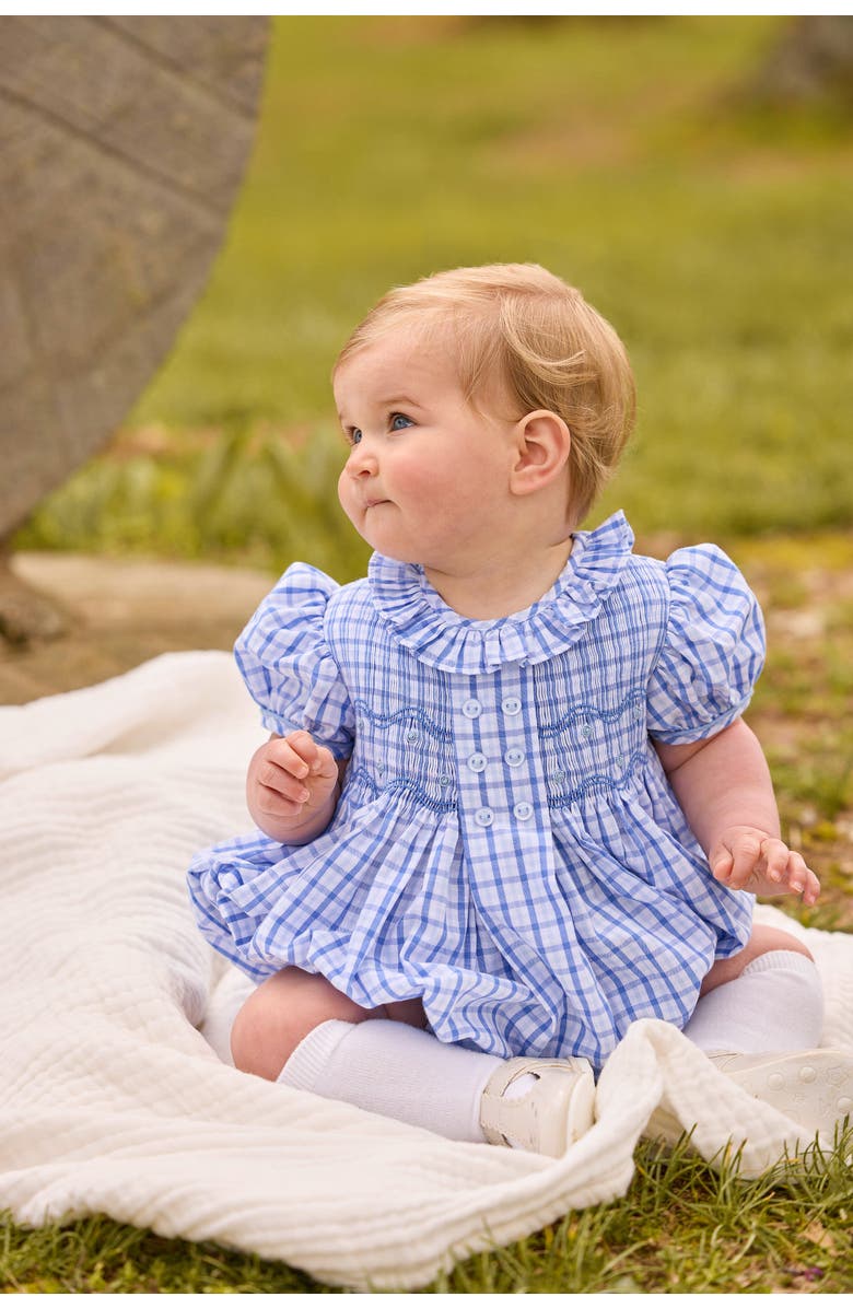 Little English Smocked Bridget Bubble, Alternate, color, Woodberry Plaid