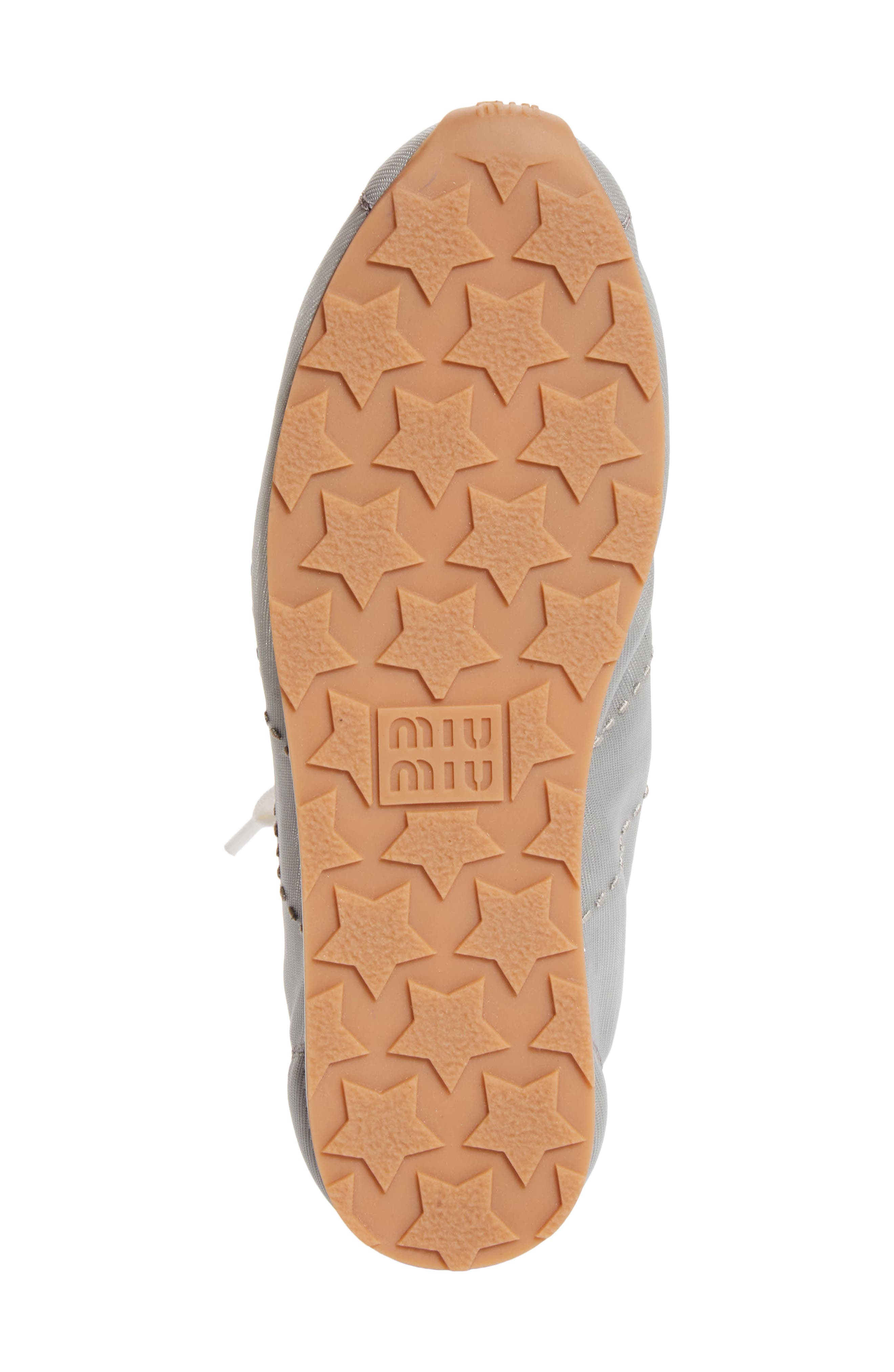 Miu Miu Plume Mesh Sneaker, Alternate, color, Alluminio