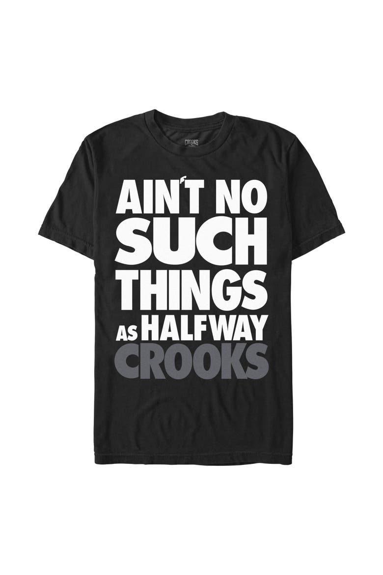 Men's Ain't No Such Things Text Short Sleeve Graphic T-Shirt, Main, color, Black