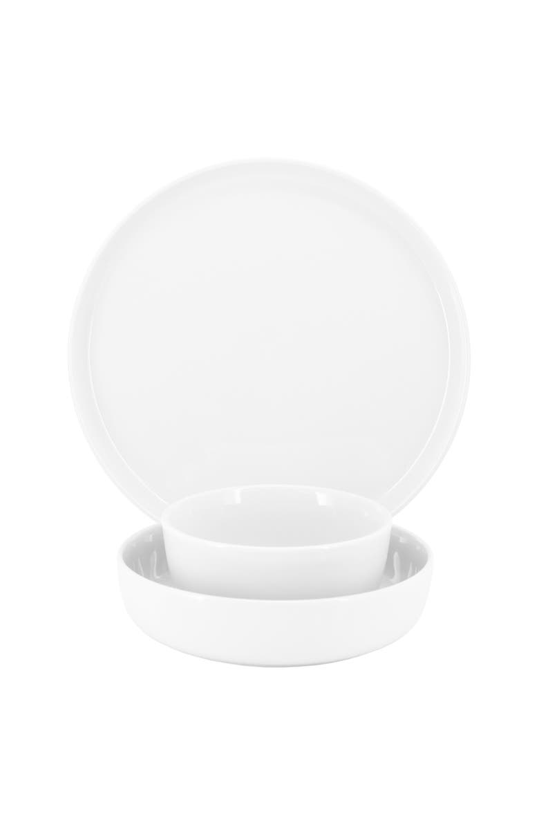Elama Duncan 18 Piece Porcelain Dinnerware Set, Alternate, color, White