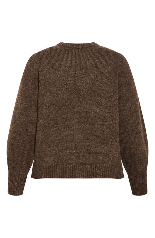 City Chic Salem Cutout Sweater In Brown