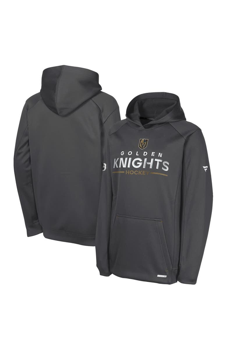 FANATICS Youth Fanatics Gray Vegas Golden Knights Authentic Pro Rink Raglan Hoodie, Main, color, Gray