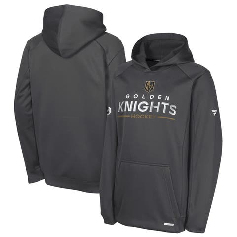 Youth Fanatics Gray Vegas Golden Knights Authentic Pro Rink Raglan Hoodie
