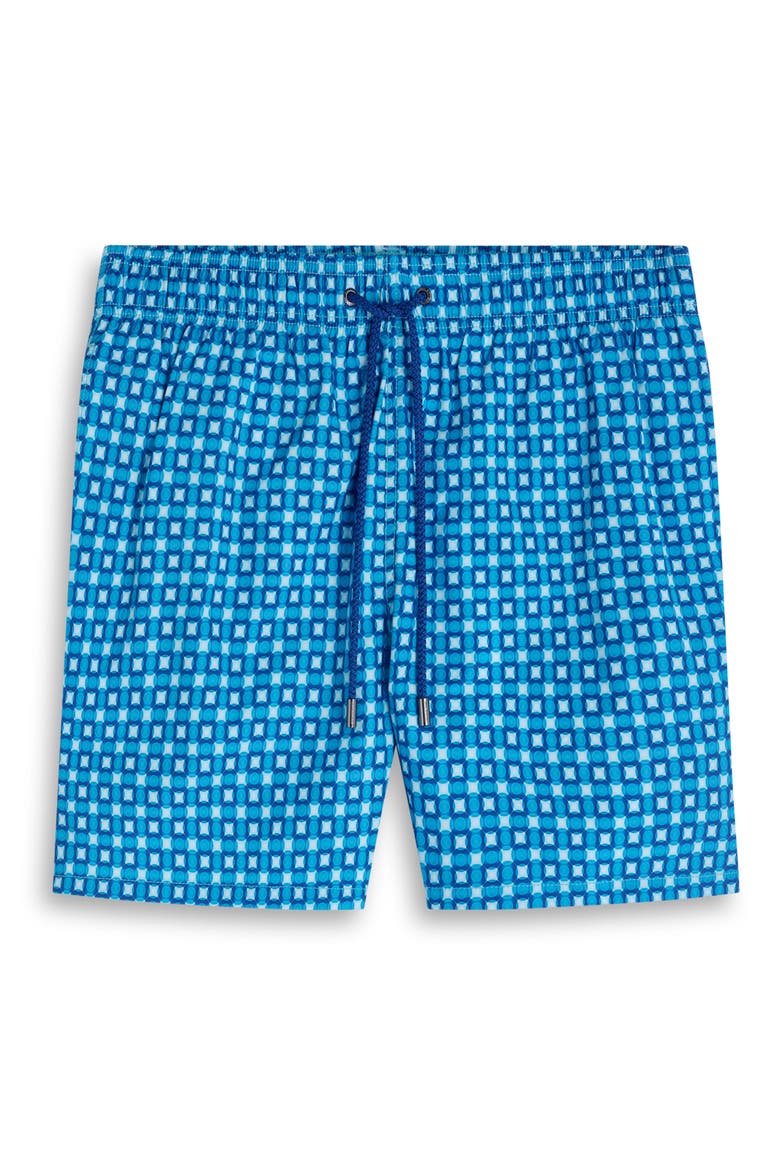 Kai Geo Print Swim Trunks, Alternate, color, AQUA