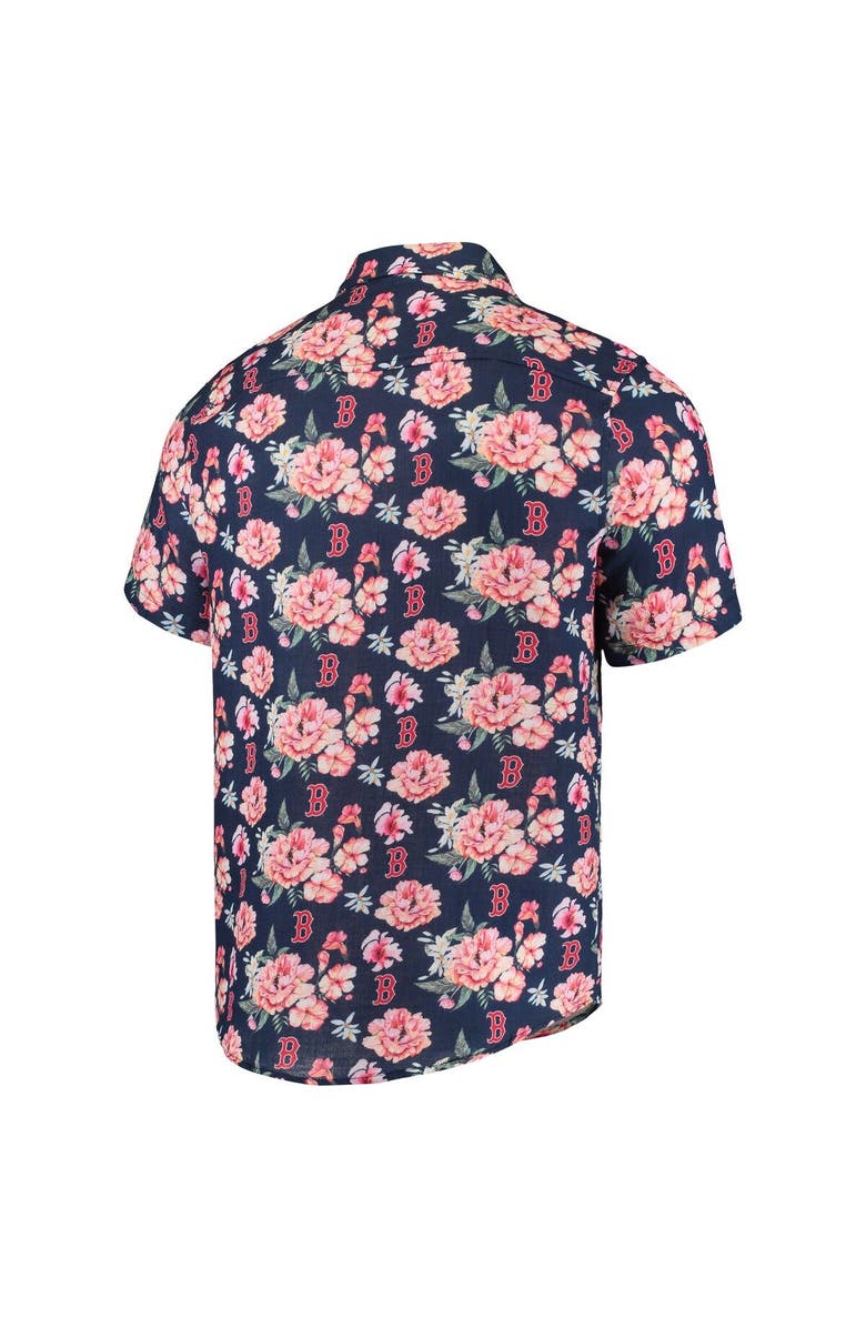 FOCO Men's FOCO Navy Boston Red Sox Floral Linen Button-Up Shirt, Alternate, color, 