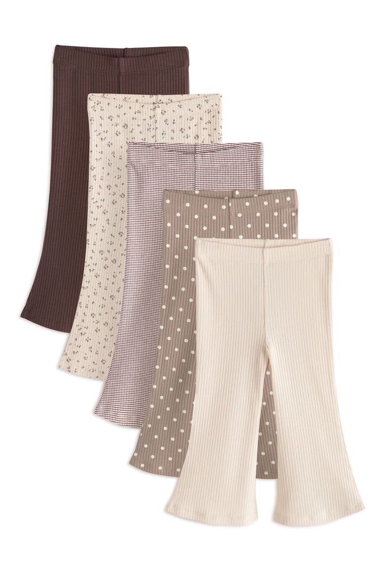 Kids' Rib Assorted 5-Pack Rib Leggings, Main, color, NEUTRAL