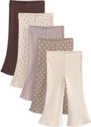 NEXT Kids' Rib Assorted 5-Pack Rib Leggings