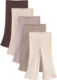 NEXT Kids' Rib Assorted 5-Pack Rib Leggings
