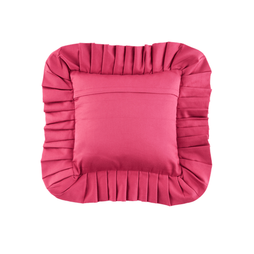 Sophie Williamson Design Ruffled Pillow Cover In Red