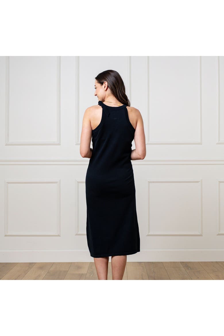 Womens' Halter Tie Sweater Dress, Alternate, color, Black