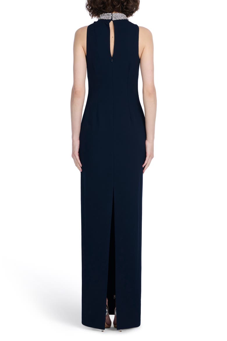 Braided Crystal Mock Neck Sleeveless Gown, Alternate, color, MIDNIGHT