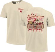 IMAGE ONE Men's Image One  Natural Oklahoma Sooners Comfort Colors Hand-Drawn Campus Stack T-Shirt