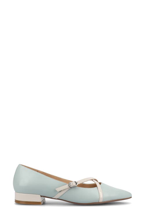 Journee Collection Women's Camby Crisscross Strap Pointed Toe Flats In Blue