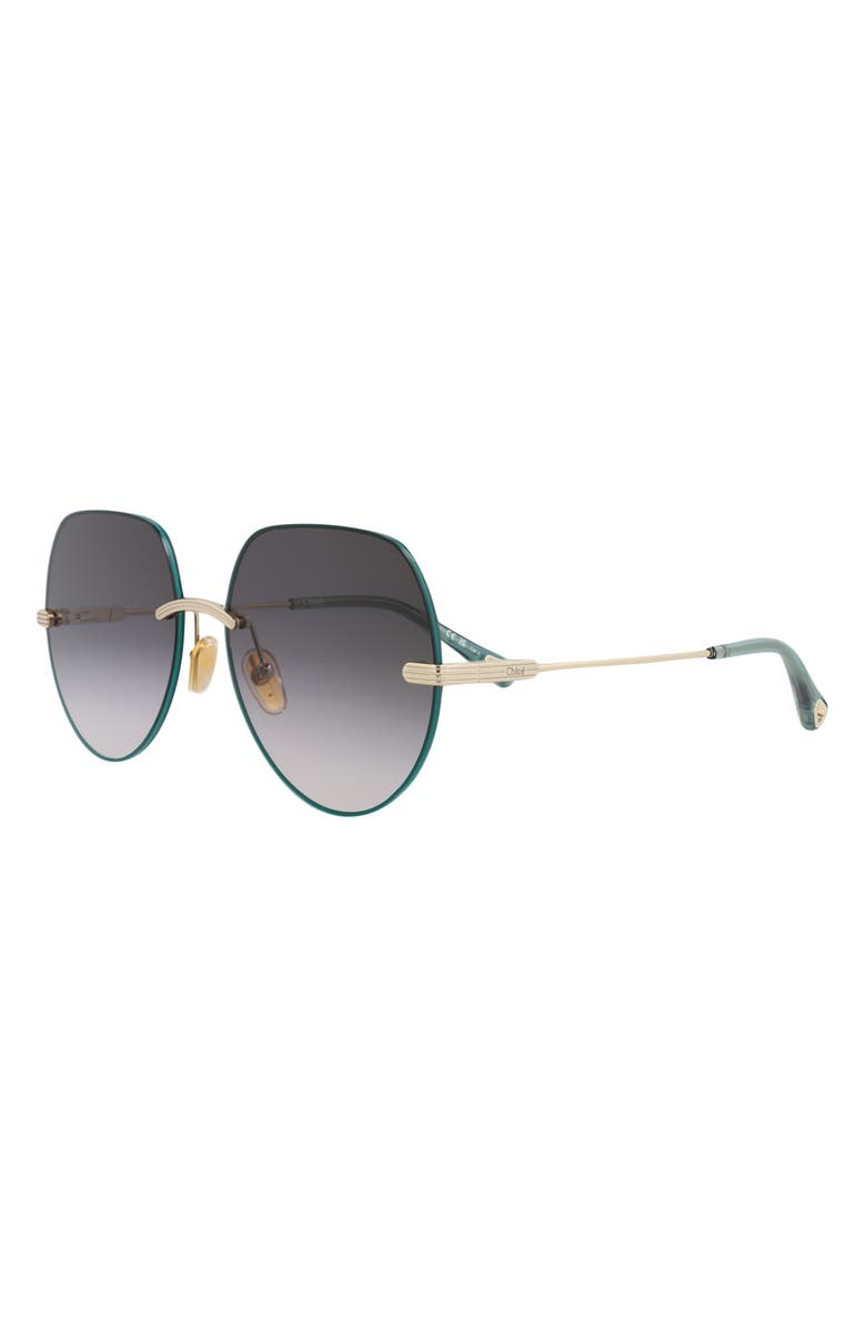 Chloé 58mm Round Sunglasses, Alternate, color, Gold Gold Grey