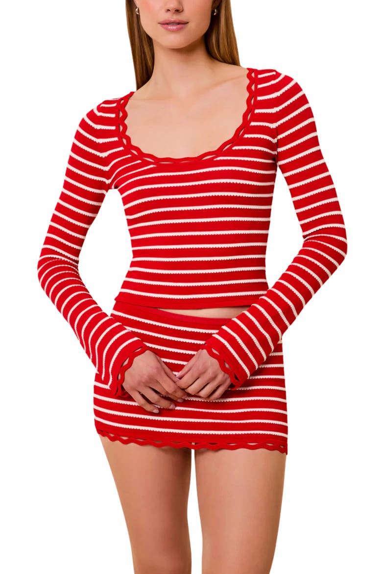 The Peneope Stripe Top, Alternate, color, LIPSTICK RED