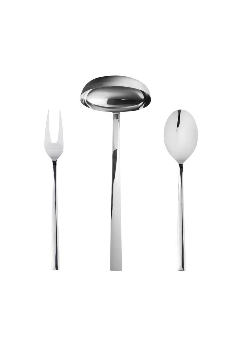 Atena Serving Set - 3 Pieces, Alternate, color, Silver