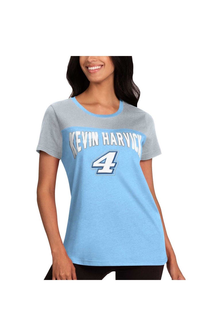 Women's G-III 4Her by Carl Banks Light Blue/Gray Kevin Harvick Box Score T-Shirt, Main, color, Light Blue