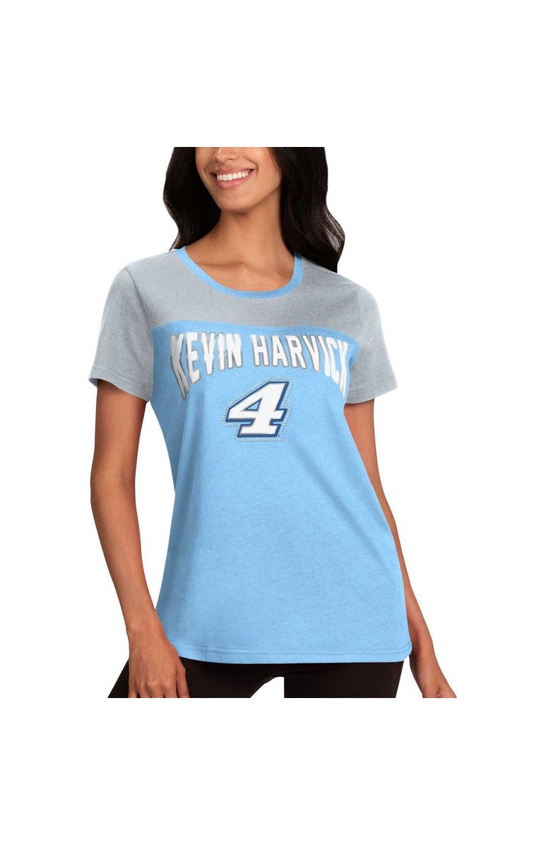 G-III 4HER BY CARL BANKS Women's G-III 4Her by Carl Banks Light Blue/Gray Kevin Harvick Box Score T-Shirt, Main, color, Light Blue
