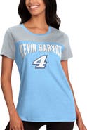 G-III 4HER BY CARL BANKS Women's G-III 4Her by Carl Banks Light Blue/Gray Kevin Harvick Box Score T-Shirt