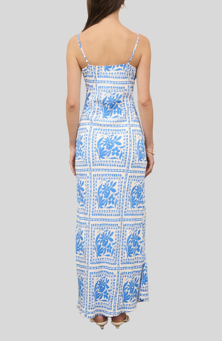 Blu Pepper Patterned Midi Slipdress, Alternate, color, Blue
