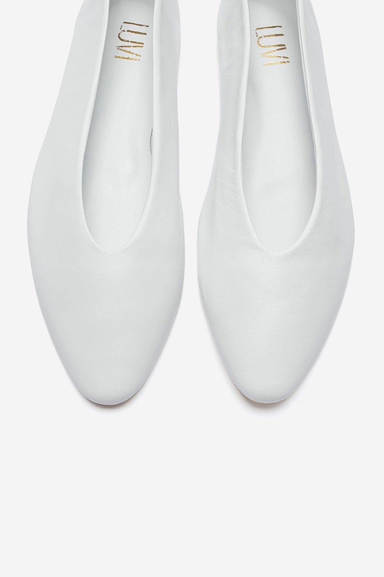 Jenas Leather Ballet Flat, Alternate, color, White
