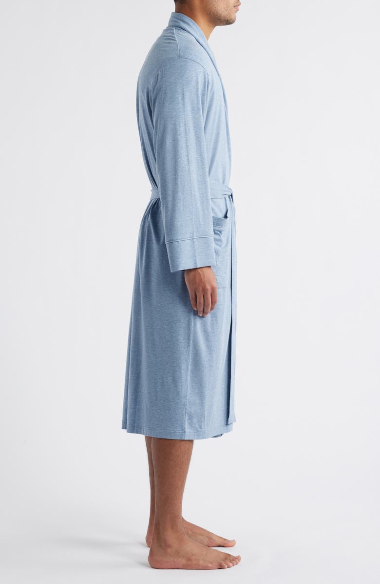 Daniel Buchler Shawl Collar Heathered Cotton & Modal Blend Robe, Alternate, color, Blue Heather