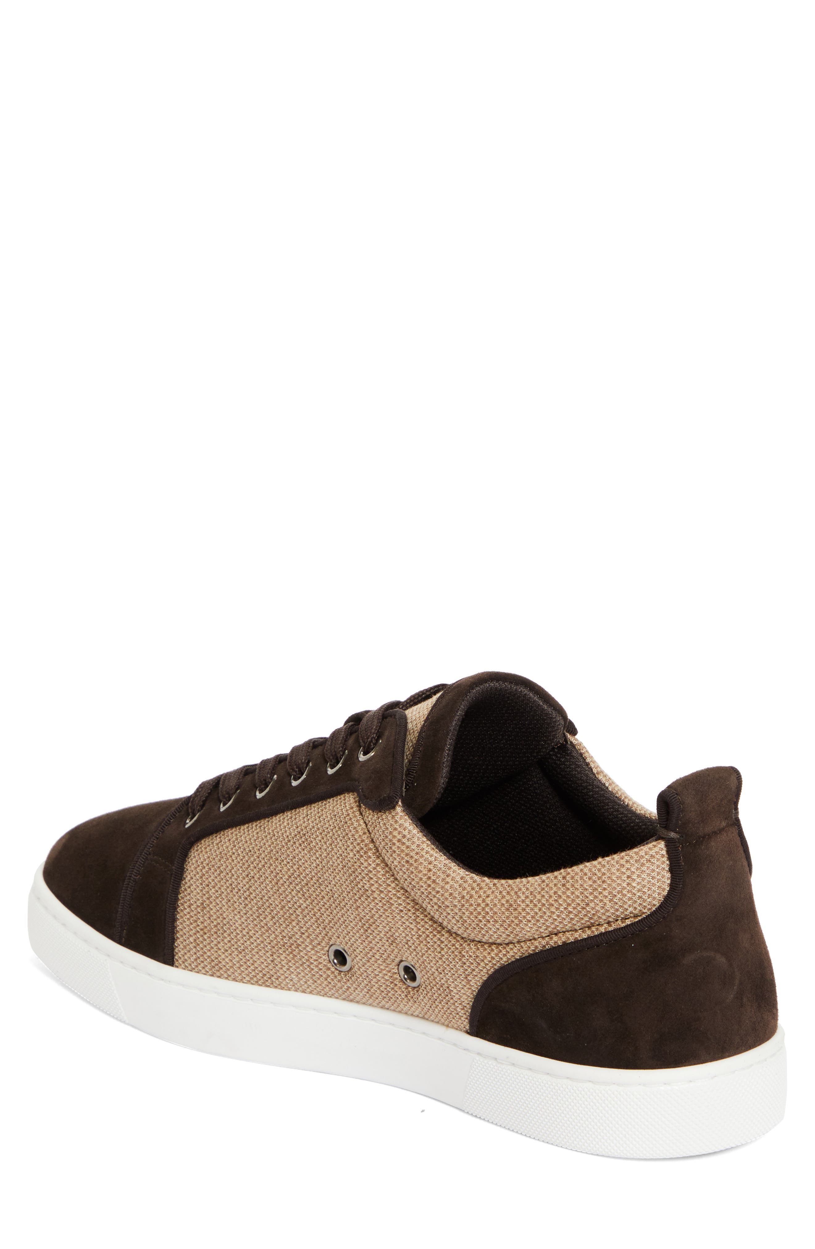 Christian Louboutin Louis Junior Orlato Mixed Media Sneaker, Alternate, color, Cafe/ Brown