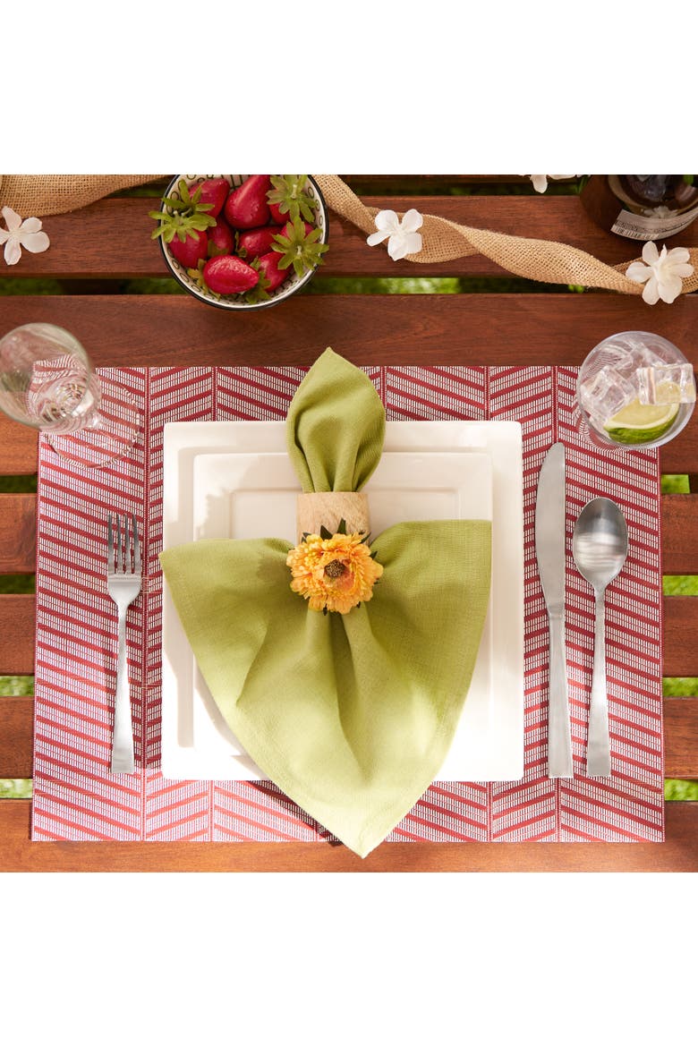 Textured Twill Weave Placemat Set/6, Alternate, color, Barn Red