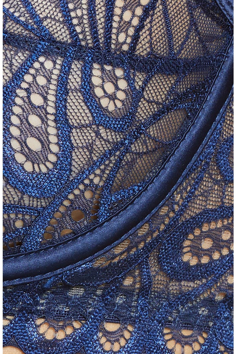 Melody Caged Lace Bra & Briefs Set, Alternate, color, ESTATE BLUE