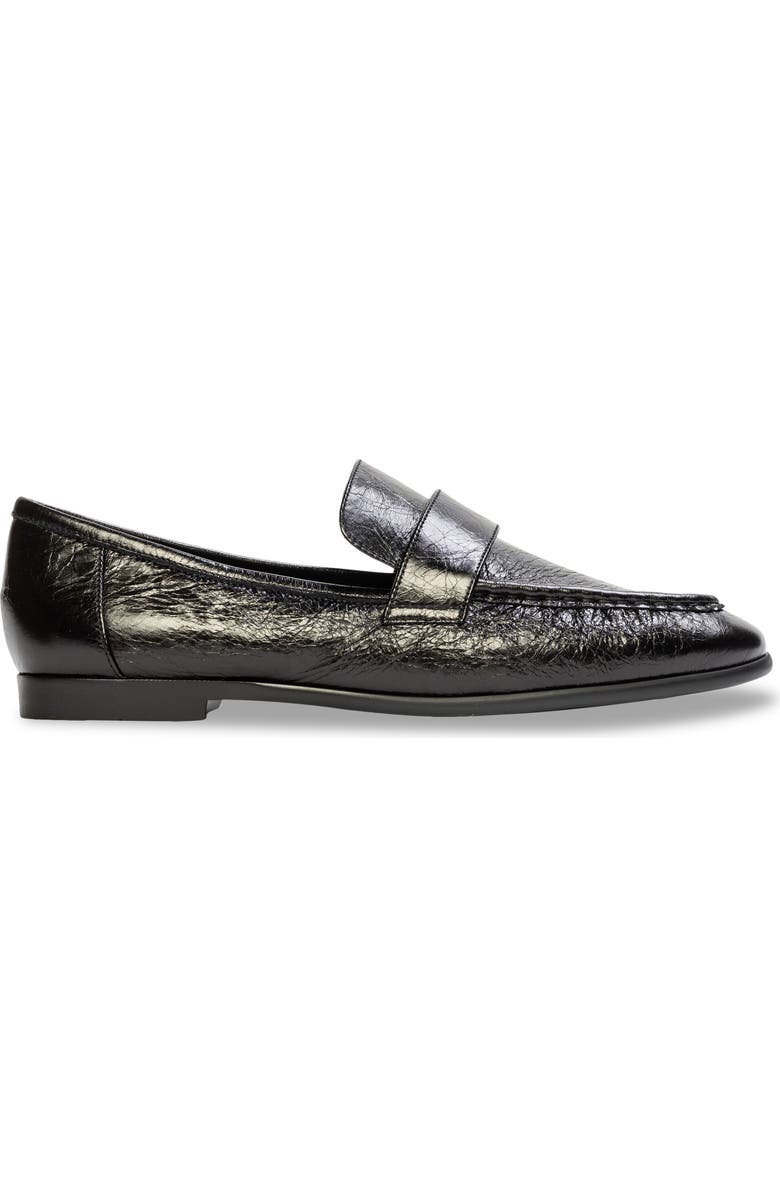 BLACK SUEDE STUDIO Arrow Loafer, Alternate, color, Black Crinkle