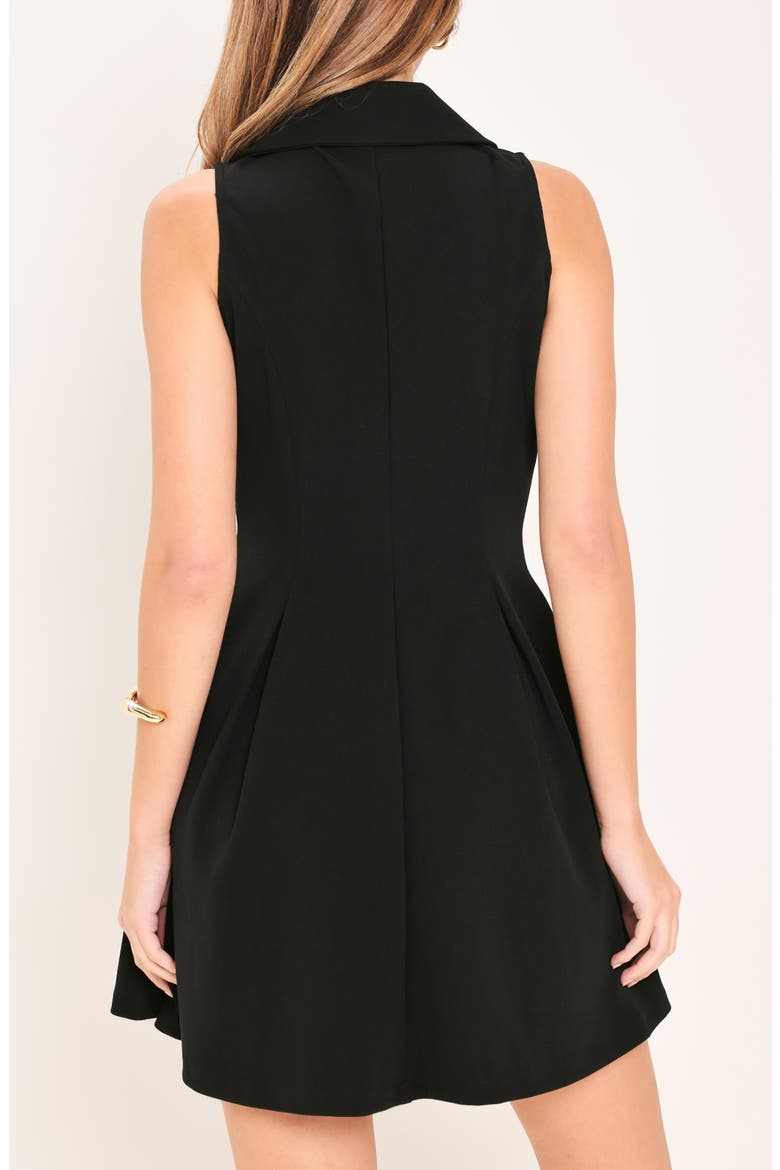 Sleeveless Button Front Minidress, Alternate, color, BLACK