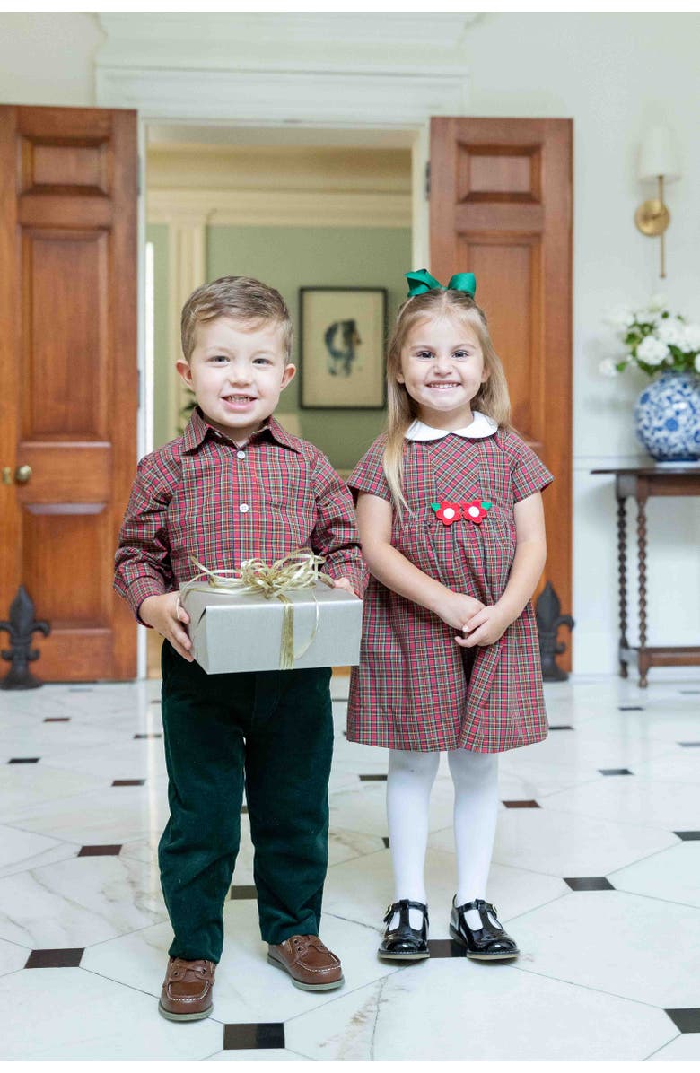 Florence Eiseman Plaid Button Down Shirt, Alternate, color, Red, Green