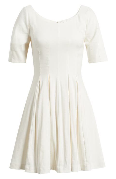 Scoop Neck Linen Blend Dress