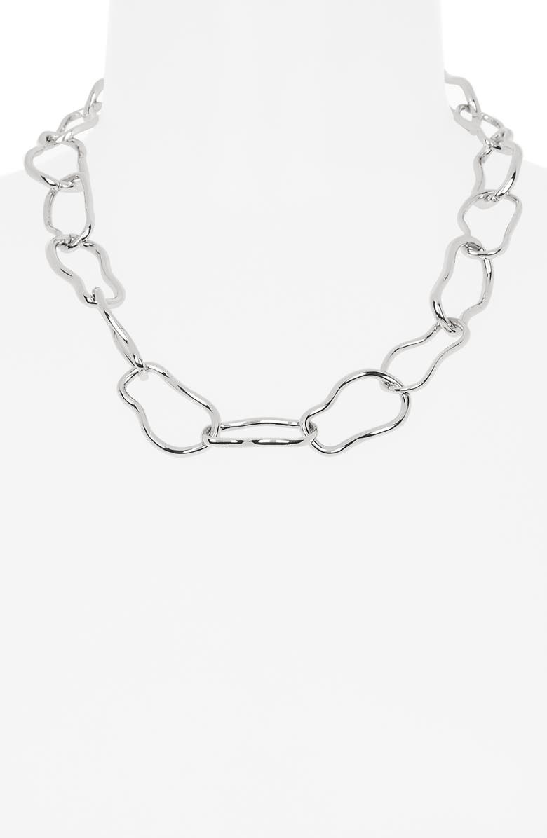 NORDSTROM RACK Wavy Link Chain Necklace, Alternate, color, Silver
