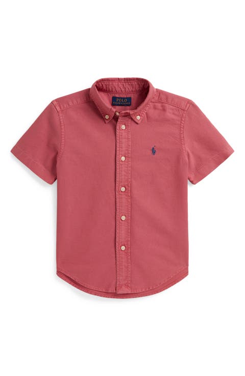 Kids' Short Sleeve Cotton Oxford Button-Down Shirt (Toddler & Little Kid)