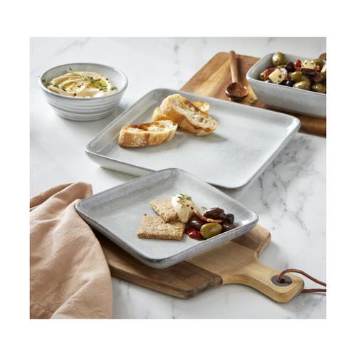 Tag Stinson Square Large Serving Platter Light Gray Ceramic In Gray