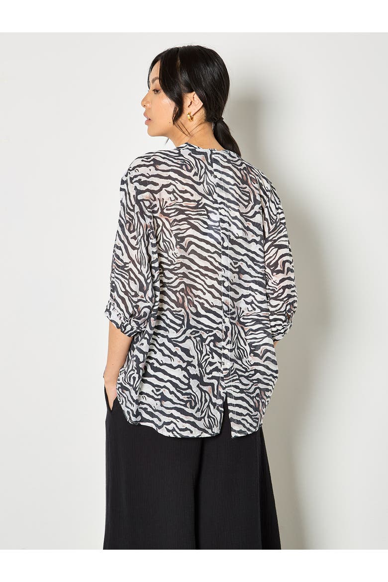 Oversized Semi-sheer Blouse, Alternate, color, White